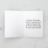 Vintage Lad With Shamrocks Greeting Card カード (内部)