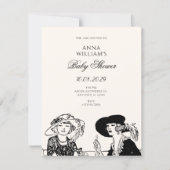 Vintage ladies baby shower  招待状 (正面)