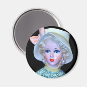 Vintage Lady Head Vase Flapper Cloche Hat  マグネット (正面/裏面)