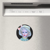 Vintage Lady Head Vase Flapper Cloche Hat  マグネット (インサイチュ (食洗機))