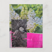 Vintage Lady in Flowers Collage ポストカード (正面)