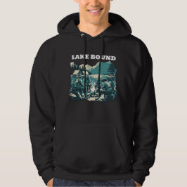 Vintage Lake Bound Camping Campfire Graphic パーカ