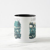 Vintage Lake Bound Camping Campfire Graphic マグカップ (中央)