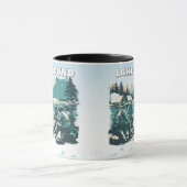 Vintage Lake Bound Camping Campfire Graphic マグカップ (中央)