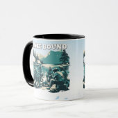 Vintage Lake Bound Camping Campfire Graphic マグカップ (正面左)