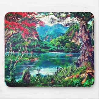 Vintage Lake Painting マウスパッド