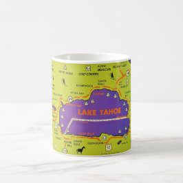 Vintage Lake Tahoe Map Mug コーヒーマグカップ