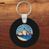 Vintage Lake Tahoe Skiing Snow Mountains  キーホルダー (正面)
