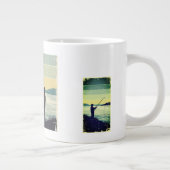 Vintage Lakeside Fishing Silhouette ジャンボコーヒーマグカップ (右)