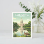 Vintage Lansing Michigan ポストカード (スタンド正面)