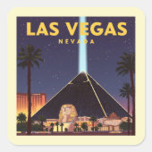 Vintage Las Vegas Nevada スクエアシール (正面)