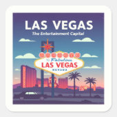 Vintage Las Vegas Nevada スクエアシール (正面)
