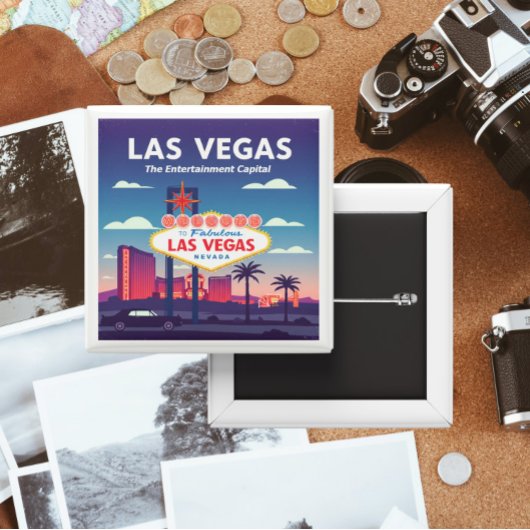 Vintage Las Vegas Nevada 缶バッジ