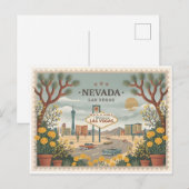 Vintage Las Vegas Nevada Travel Poster Art ポストカード (正面/裏面)