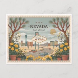 Vintage Las Vegas Nevada Travel Poster Art ポストカード