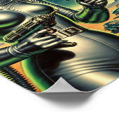 Vintage Laser Beam Pin-Up  ポスター (角)