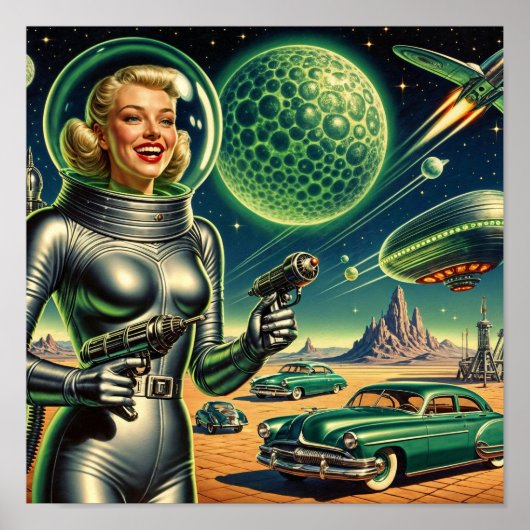 Vintage Laser Beam Pin-Up  ポスター (正面)