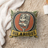 Vintage Laughing Mic Throw Pillow クッション (ブランケット)