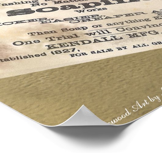 Vintage "Laundry" Scrapbook Print ポスター (角)