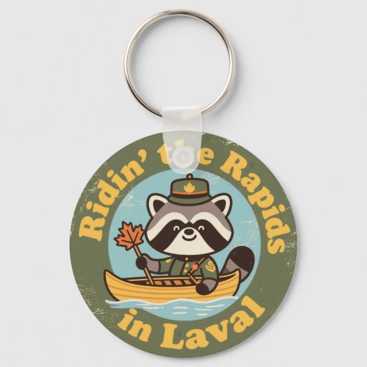 Vintage Laval Quebec Whitewater Canoeing キーホルダー (裏面)