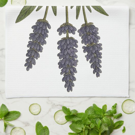 Vintage Lavender キッチンタオル (折り畳み)