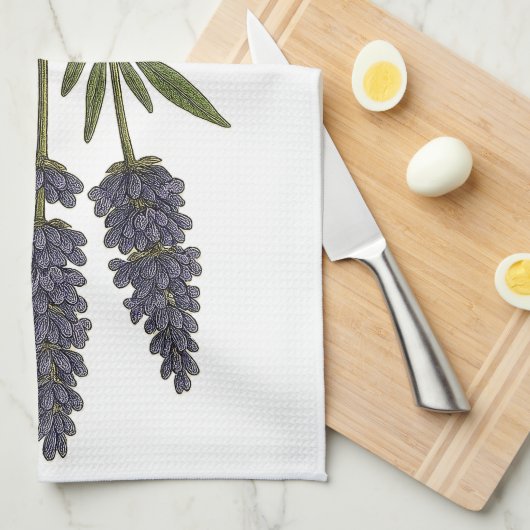 Vintage Lavender キッチンタオル (四つ折り)