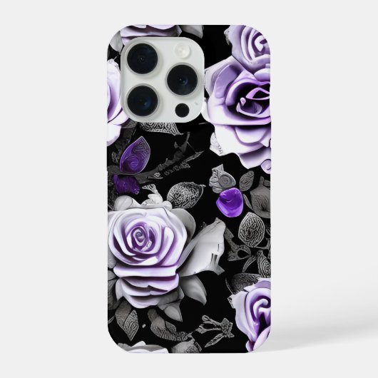 Vintage Lavender and Gray Rose iPhoneケース (裏面)