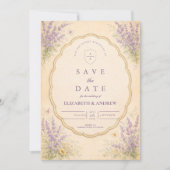 Vintage Lavender Garden Wedding セーブザデート (正面)