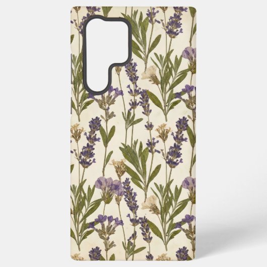 Vintage Lavender Herbarium Botanical Samsung Galaxyケース (裏面)