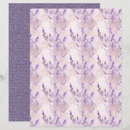 Vintage Lavender Journal Paper Sheet