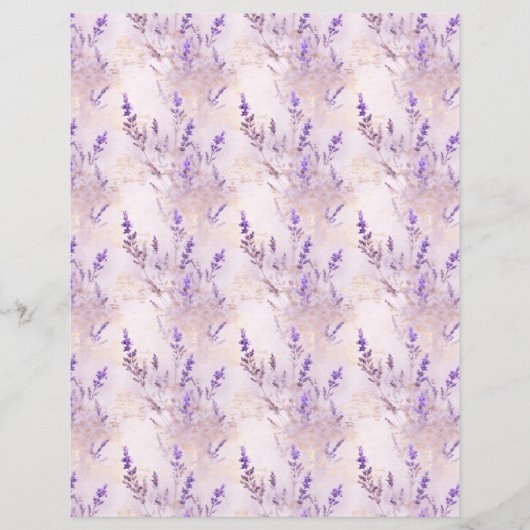 Vintage Lavender Journal Paper Sheet (正面)