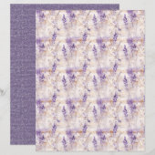 Vintage Lavender Journal Paper Sheet (正面/裏面)