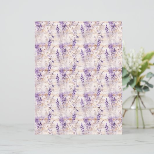 Vintage Lavender Journal Paper Sheet (スタンド正面)