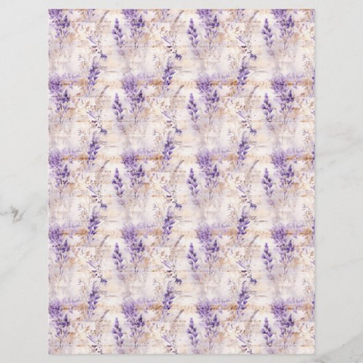 Vintage Lavender Journal Paper Sheet (正面)