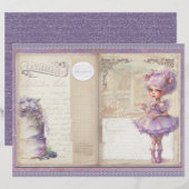Vintage Lavender Journal Paper Sheet (正面/裏面)