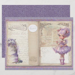 Vintage Lavender Journal Paper Sheet