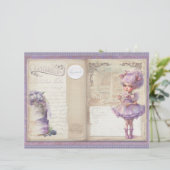 Vintage Lavender Journal Paper Sheet (スタンド正面)