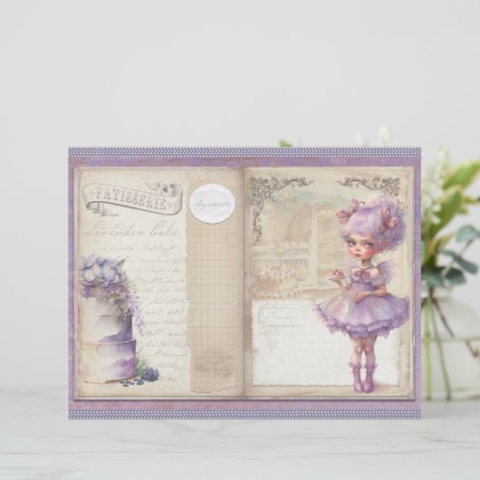 Vintage Lavender Journal Paper Sheet (スタンド正面)
