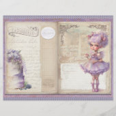 Vintage Lavender Journal Paper Sheet (正面)