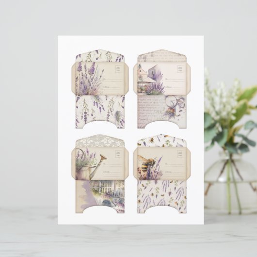 Vintage Lavender Journal Paper Sheet (スタンド正面)