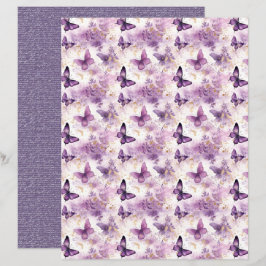 Vintage Lavender Journal Paper Sheet