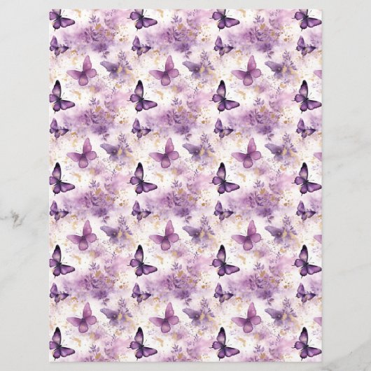 Vintage Lavender Journal Paper Sheet (正面)