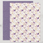 Vintage Lavender Journal Paper Sheet (正面/裏面)
