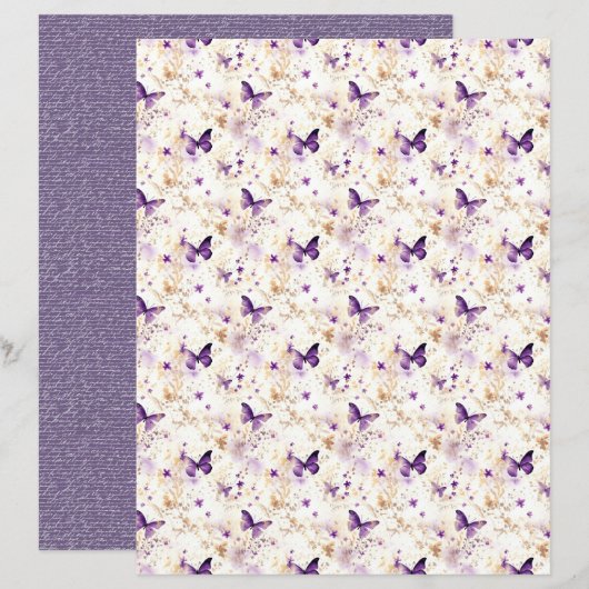 Vintage Lavender Journal Paper Sheet (正面/裏面)