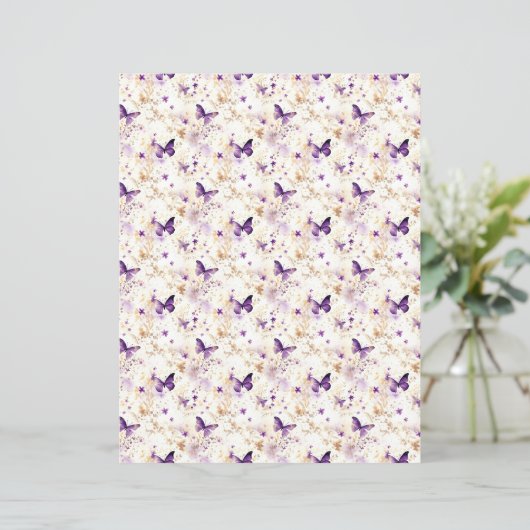 Vintage Lavender Journal Paper Sheet (スタンド正面)