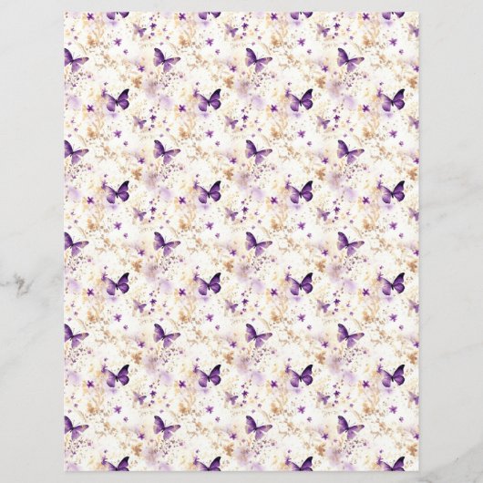 Vintage Lavender Journal Paper Sheet (正面)