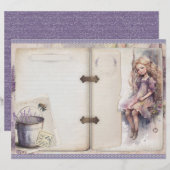 Vintage Lavender Journal Paper Sheet (正面/裏面)