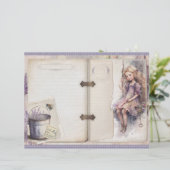 Vintage Lavender Journal Paper Sheet (スタンド正面)