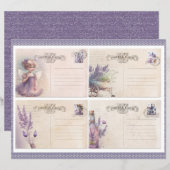 Vintage Lavender Journal Paper Sheet (正面/裏面)