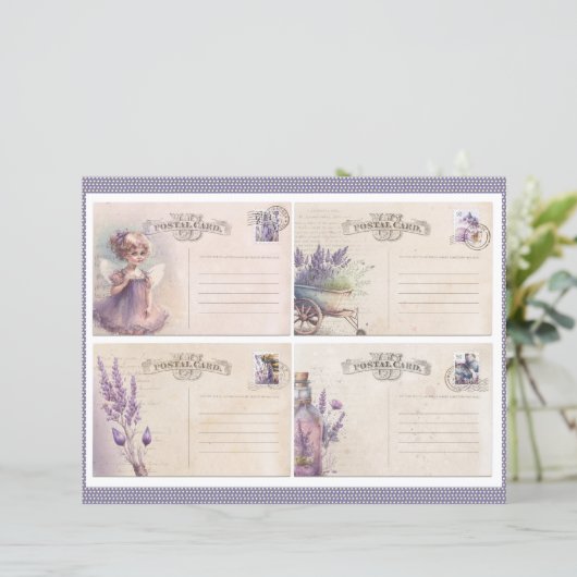 Vintage Lavender Journal Paper Sheet (スタンド正面)